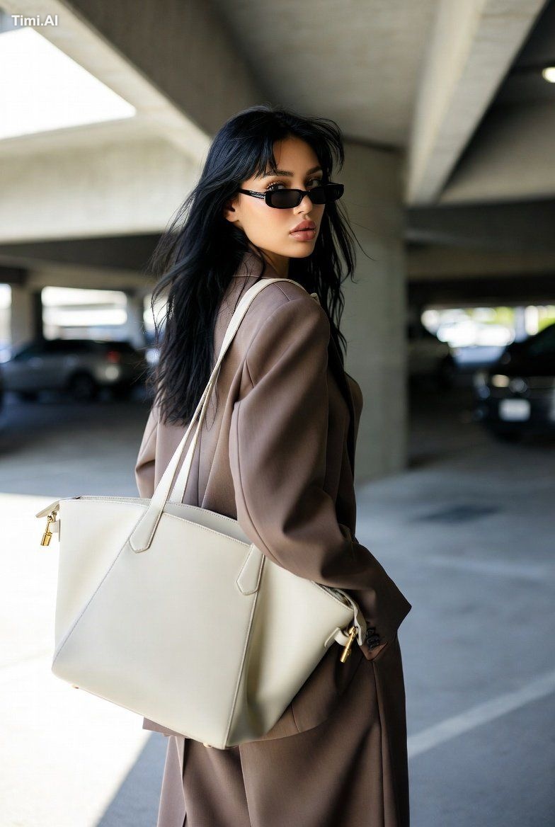 A stylish young woman with long layered black hair and soft curtain ban… 3