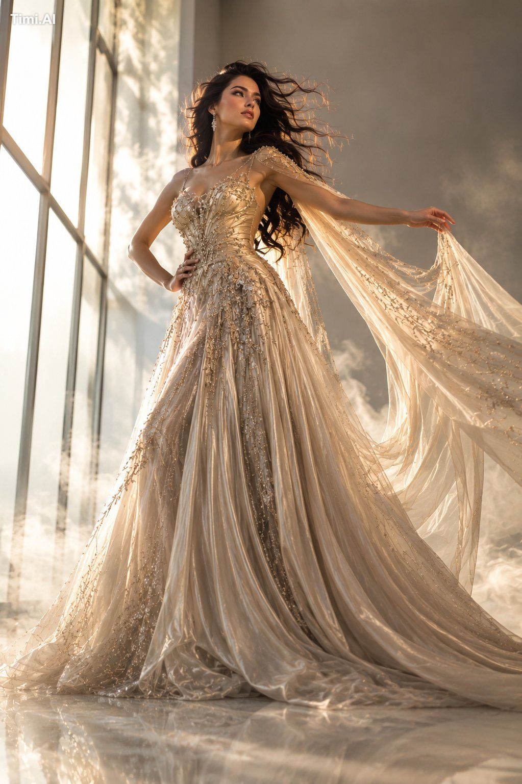 Ultra-realistic Vogue editorial masterpiece of a tall woman in her mid-… 1