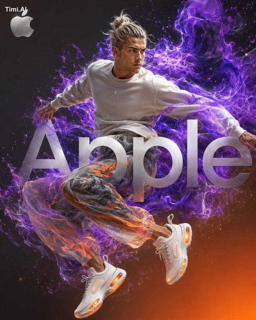 Ultra-premium sportswear advertising poster, dynamic airborne athlete i… 1