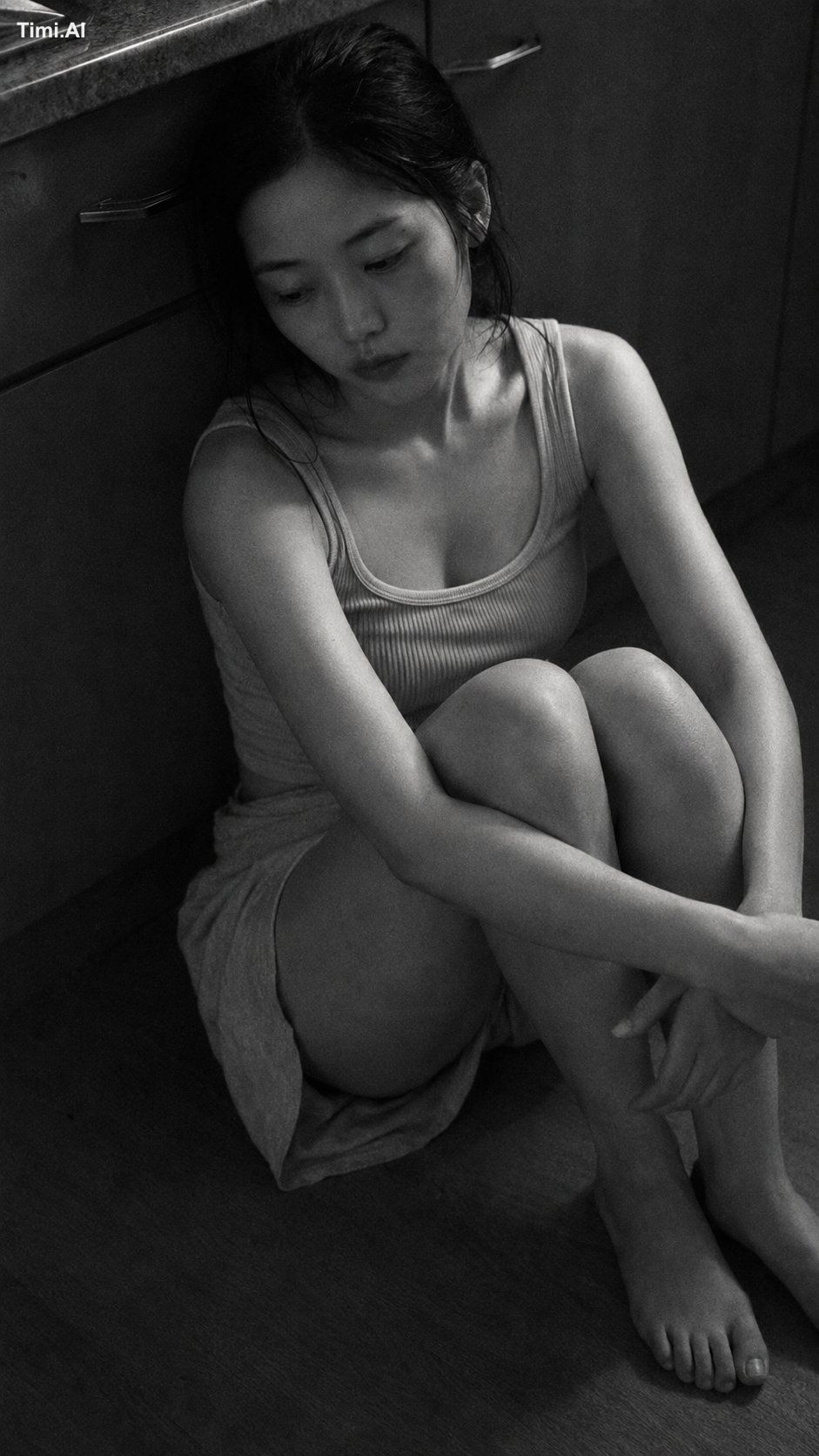 Medium close-up portrait, 85mm, a young East Asian woman in her early 2… 2