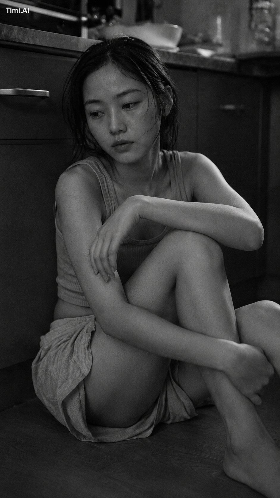 Medium close-up portrait, 85mm, a young East Asian woman in her early 2… 3