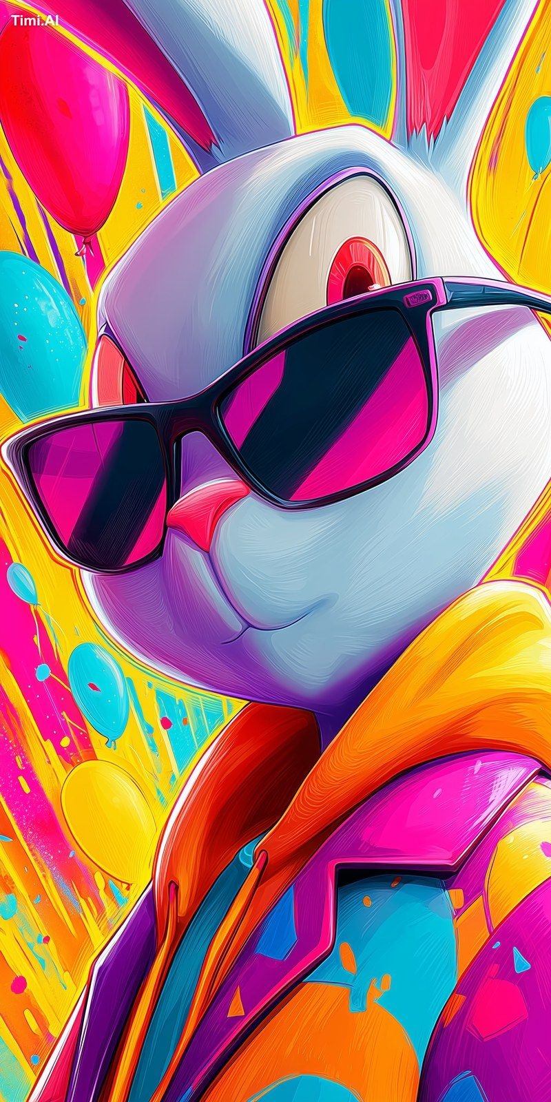 Vibrant, high-contrast illustration featuring a cool, anthropomorphic E…