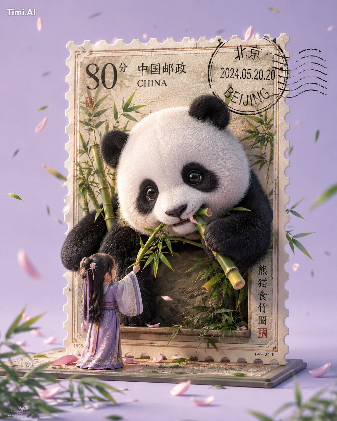 Ultra-detailed 3D illustration of a giant cute [ANIMAL] emerging from a… 2