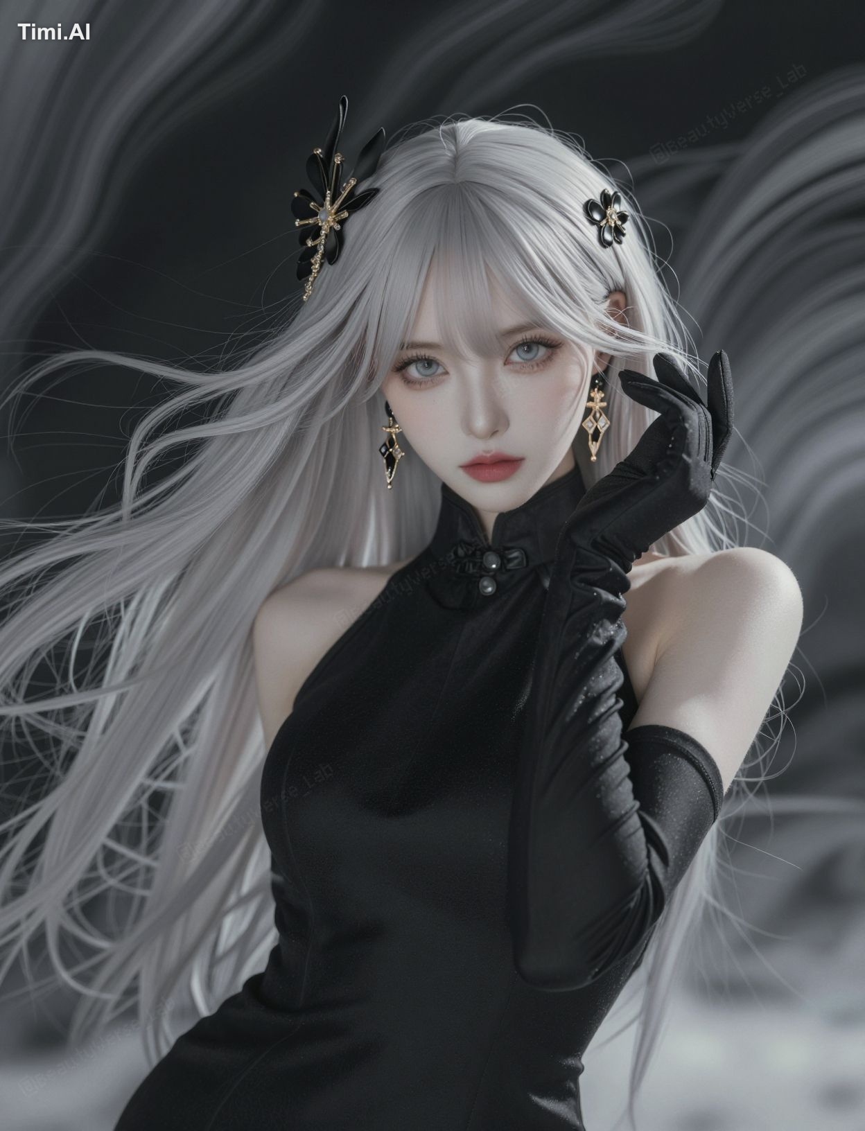 A highly photorealistic, ultra-realistic dramatic portrait of an elegan… 1