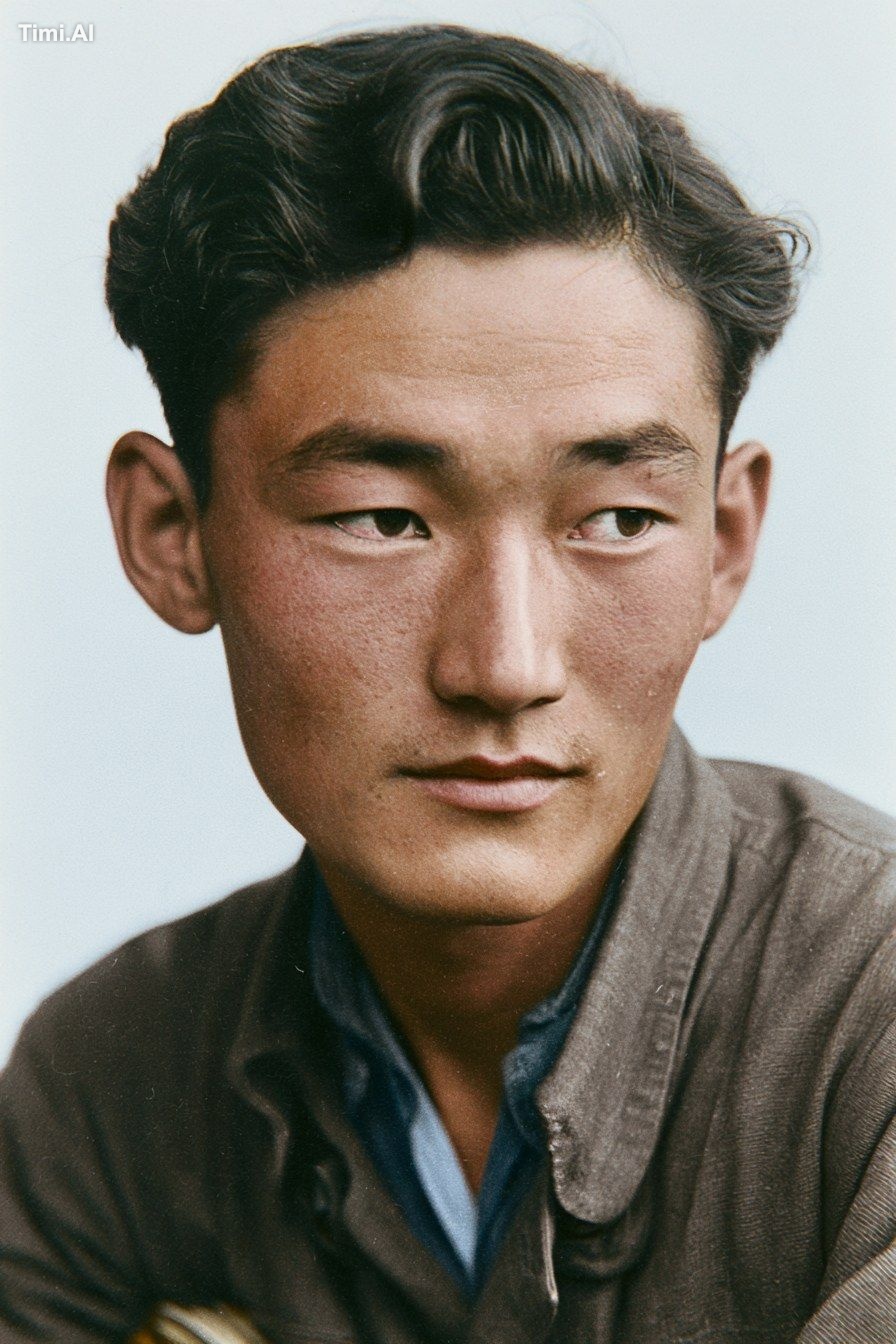 Korea, 1950, Colored, Raw, Cinematic Korean male high school student, 1…