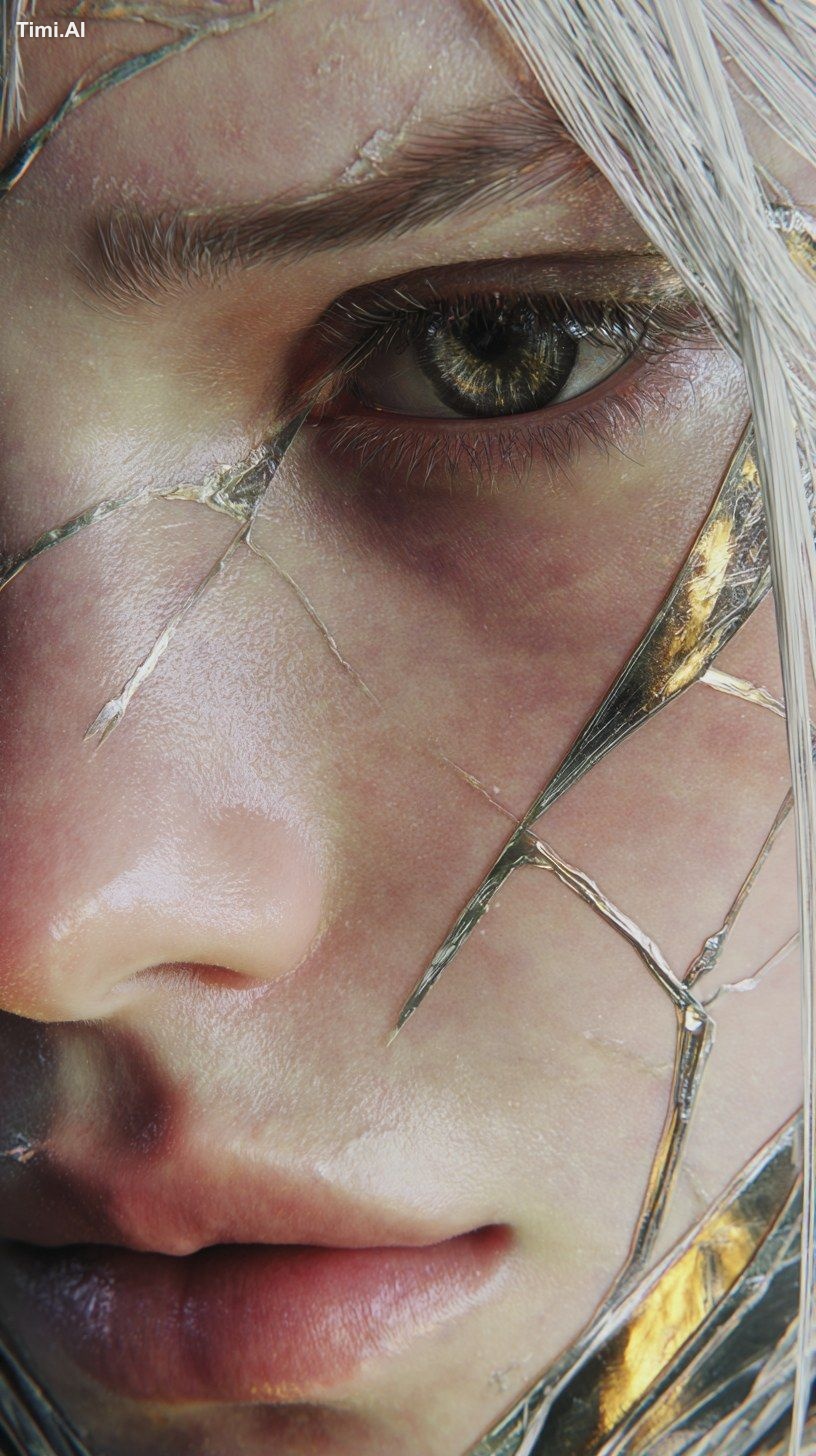 an upclose shot of the female characters of casshern sins, abstract hyp…