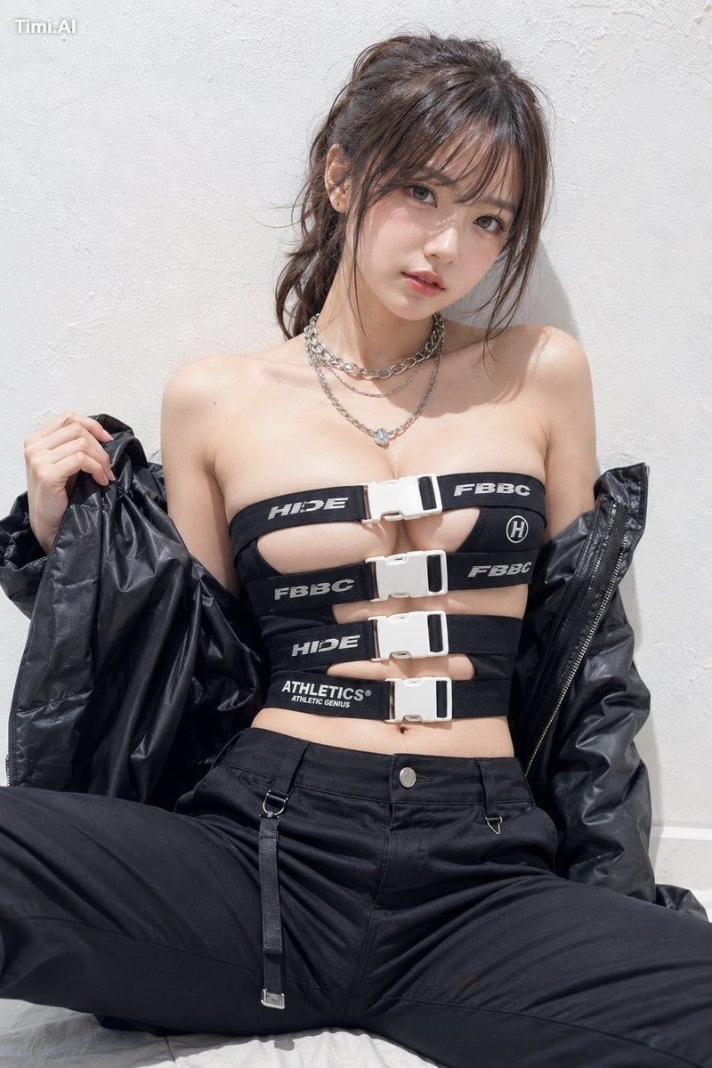 A photorealistic natural fashion portrait of a fictional 20-year-old ad…