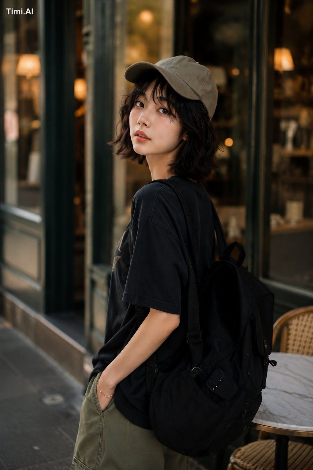 An ultra-realistic cinematic street portrait of a stylish young Korean … 1