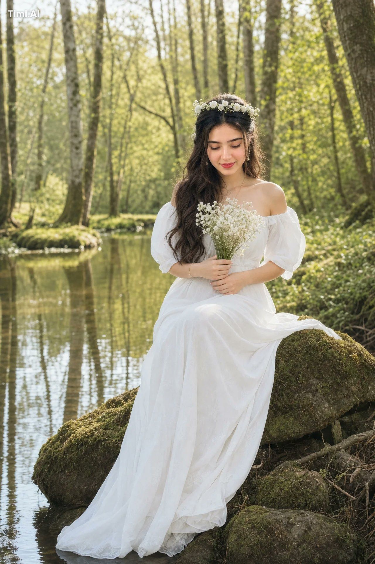 Create this girl with her original face features and dslr photograph a … 1