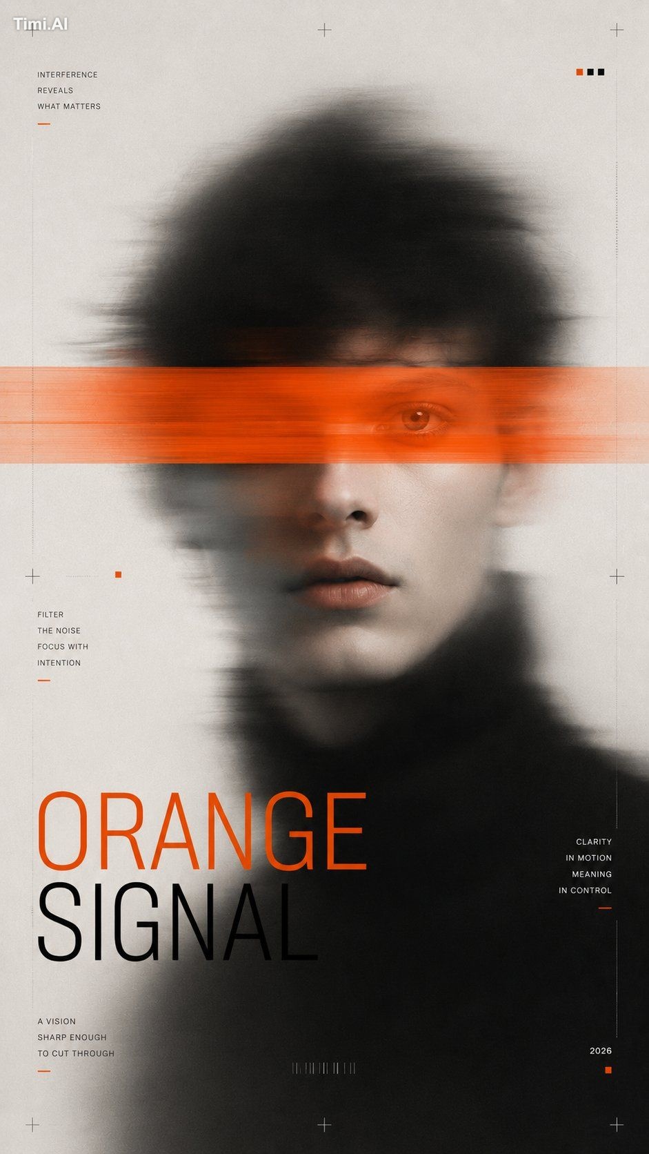 Create a 9:16 high-end color reveal editorial poster with a blurred fas… 3