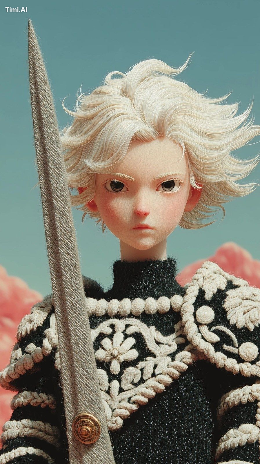 a full-body cinematic front-facing portrait of a handsome young anime-s…