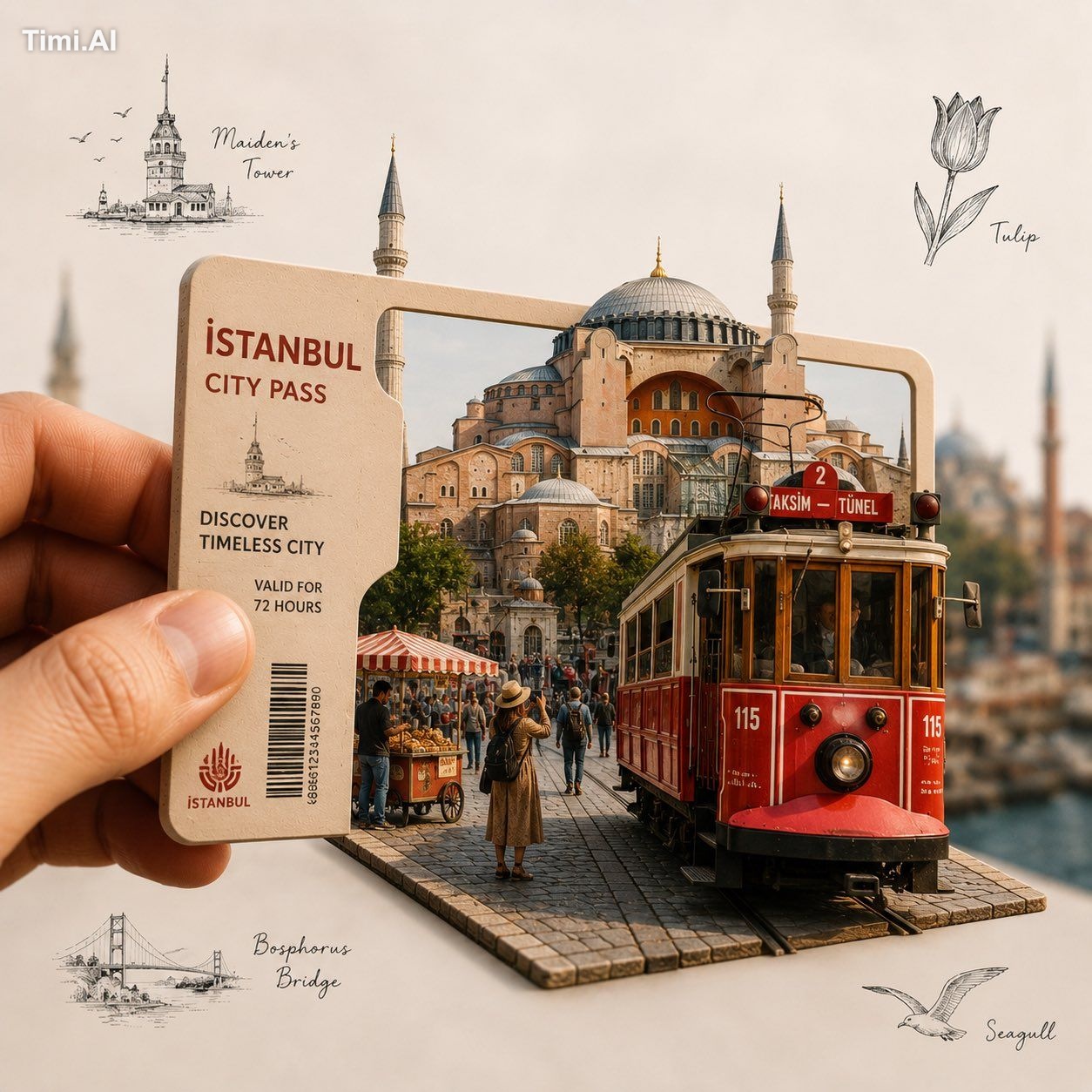 Create a highly detailed, premium travel-art illustration featuring a h… 2