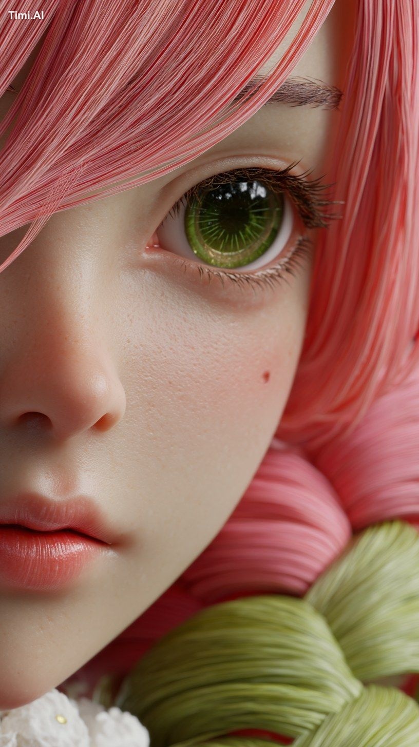 Demon Slayer's Kanroji Mitsuri has large light leafy green eyes, often …