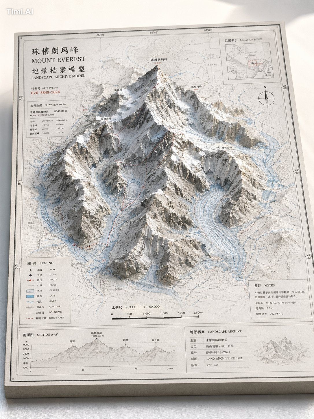 请根据【主题】创作一张高完成度、高质感、适合系列化发布的「地景档案模型 / Landscape Archive Model」视觉图。 这不是普… 1