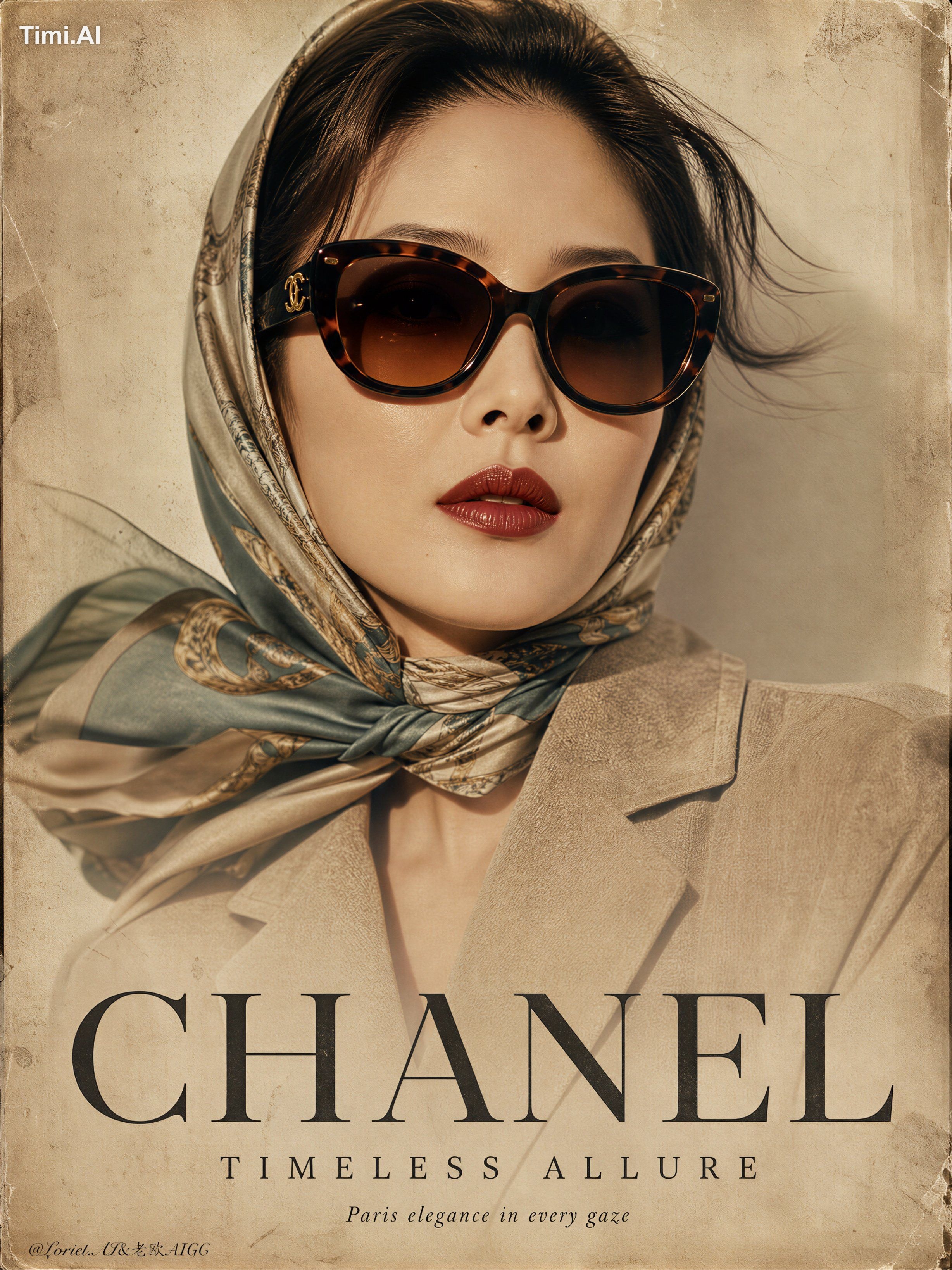 modern influencer aesthetic, glossy digital ad look, cheap sunglasses, …