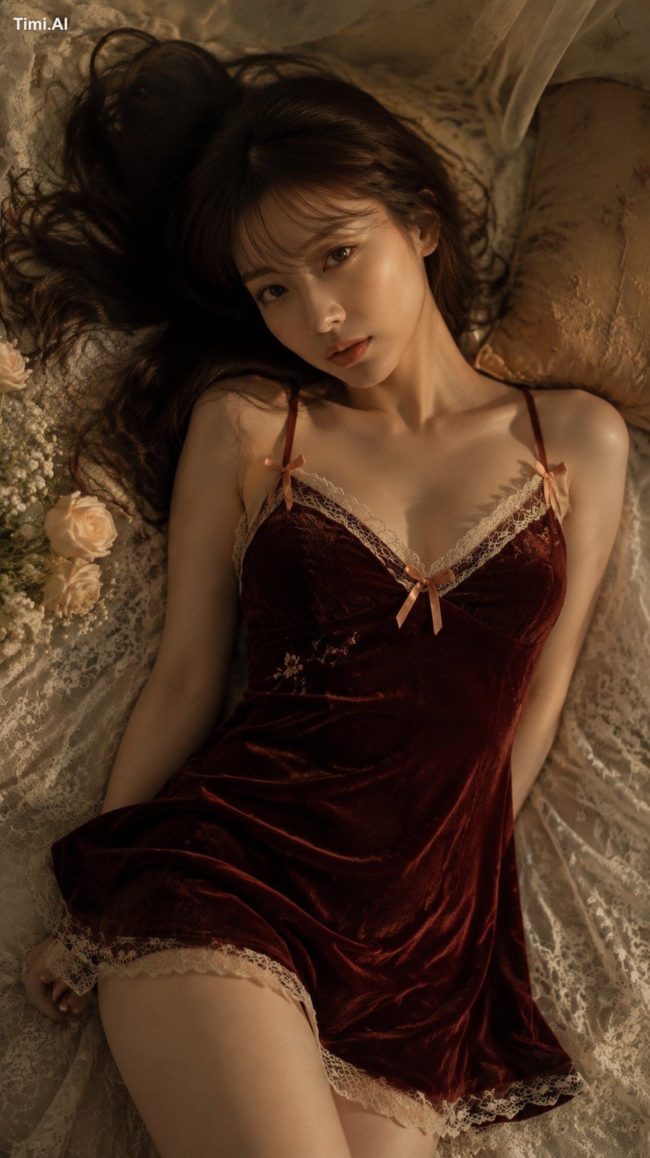 Create a high-quality overhead fashion portrait, 9:16 vertical format. … 3