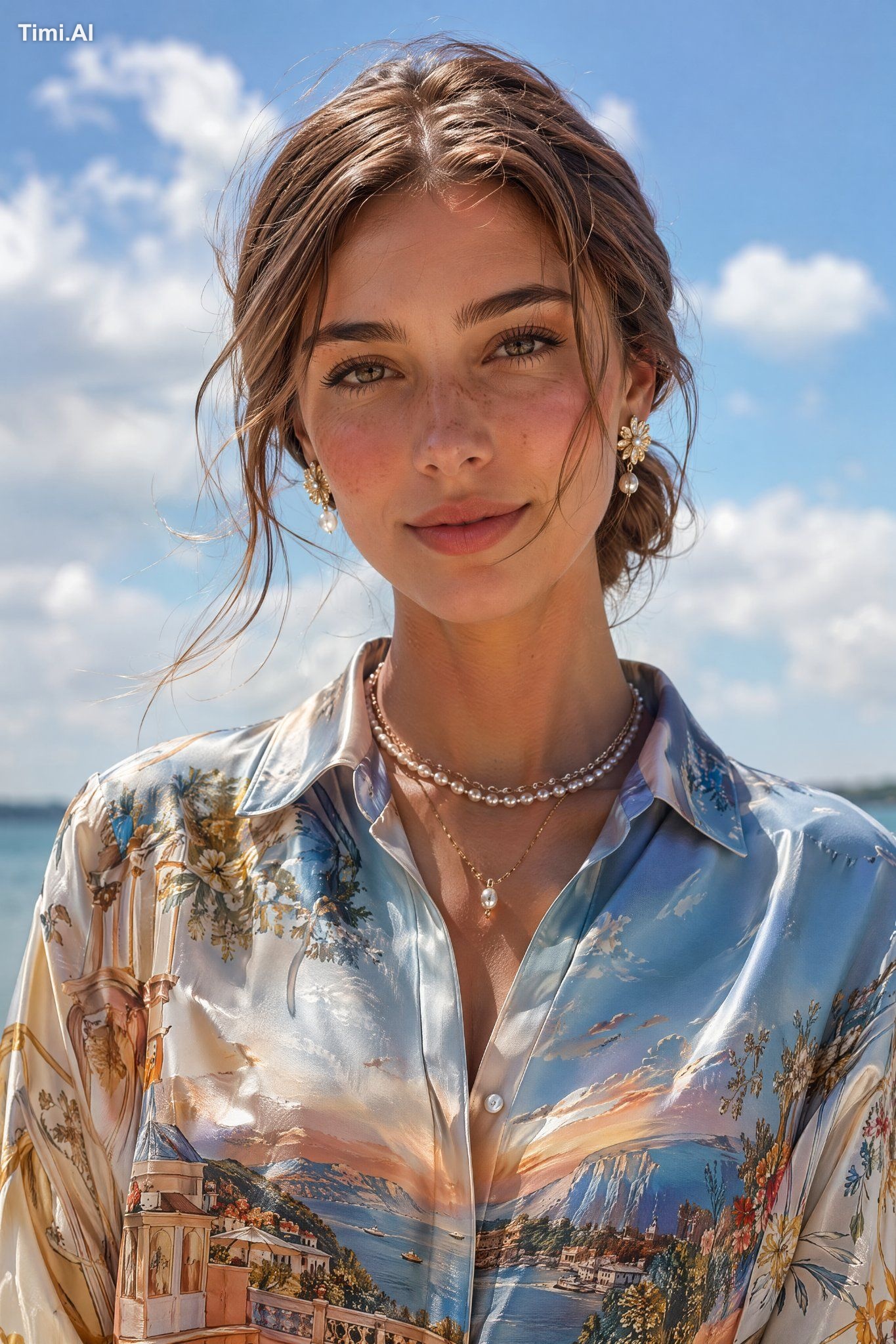 Ultra-realistic luxury fashion portrait of a naturally beautiful young …