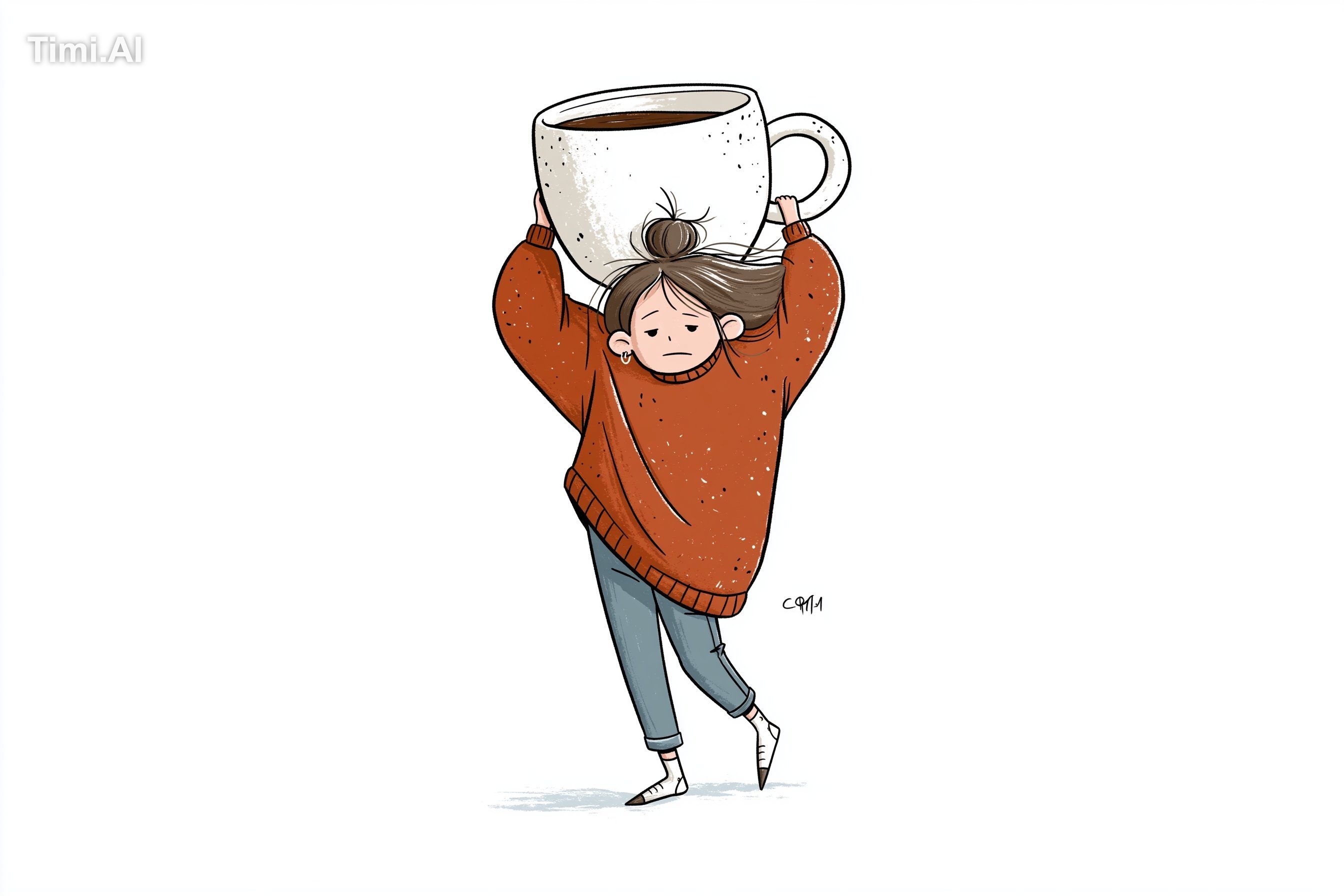 A simple illustration of a [subject] wearing [outfit], [doing action], … 1
