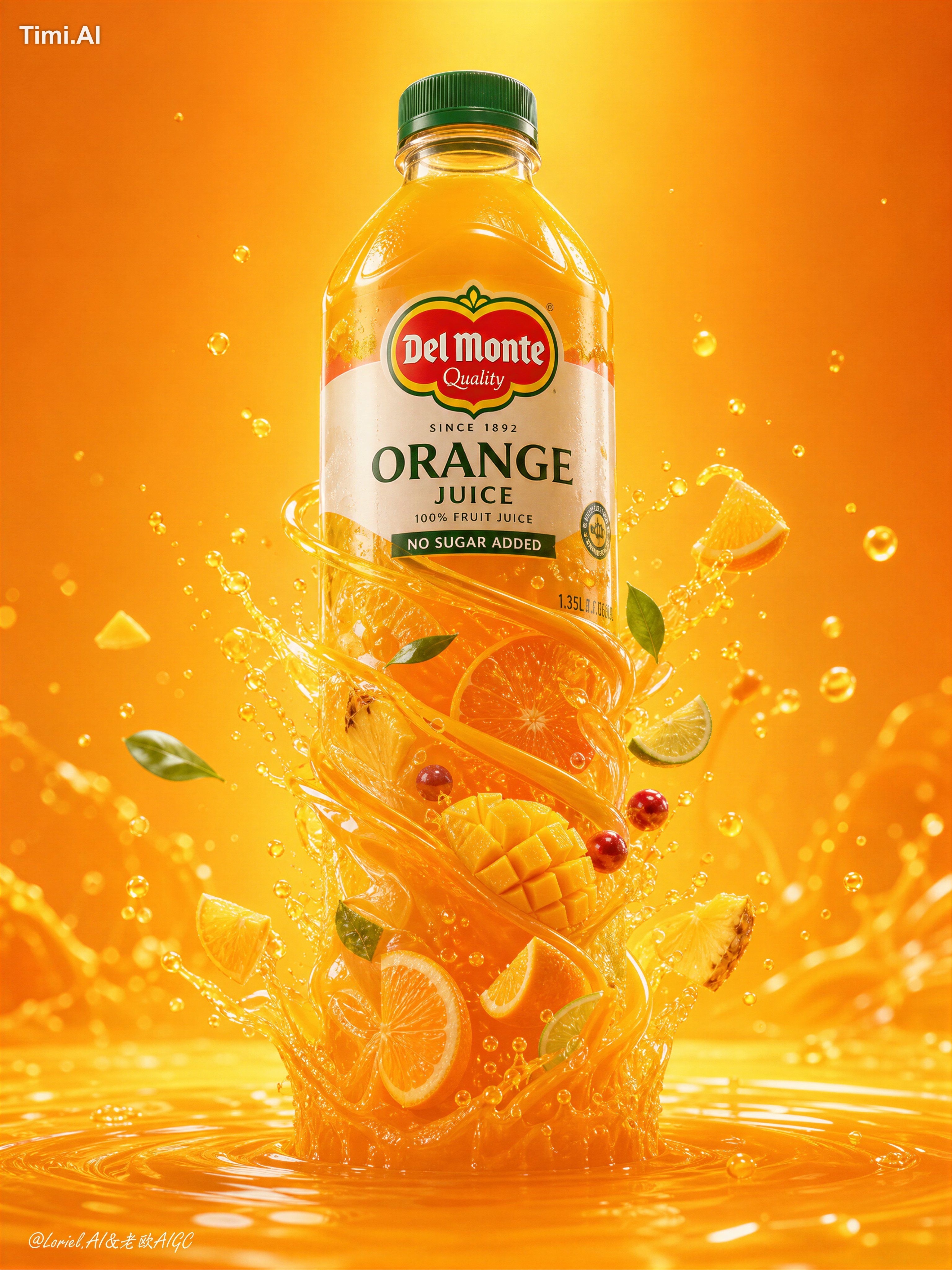 broken bottle, shattered glass, random fruit collage, messy splash chao… 1