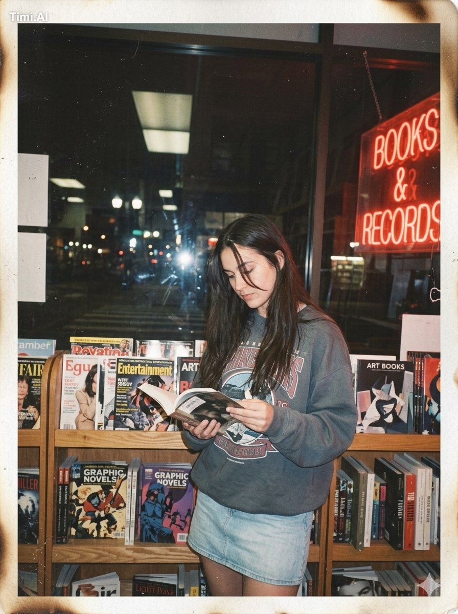 An ultra-realistic candid nighttime lifestyle portrait of a beautiful y…