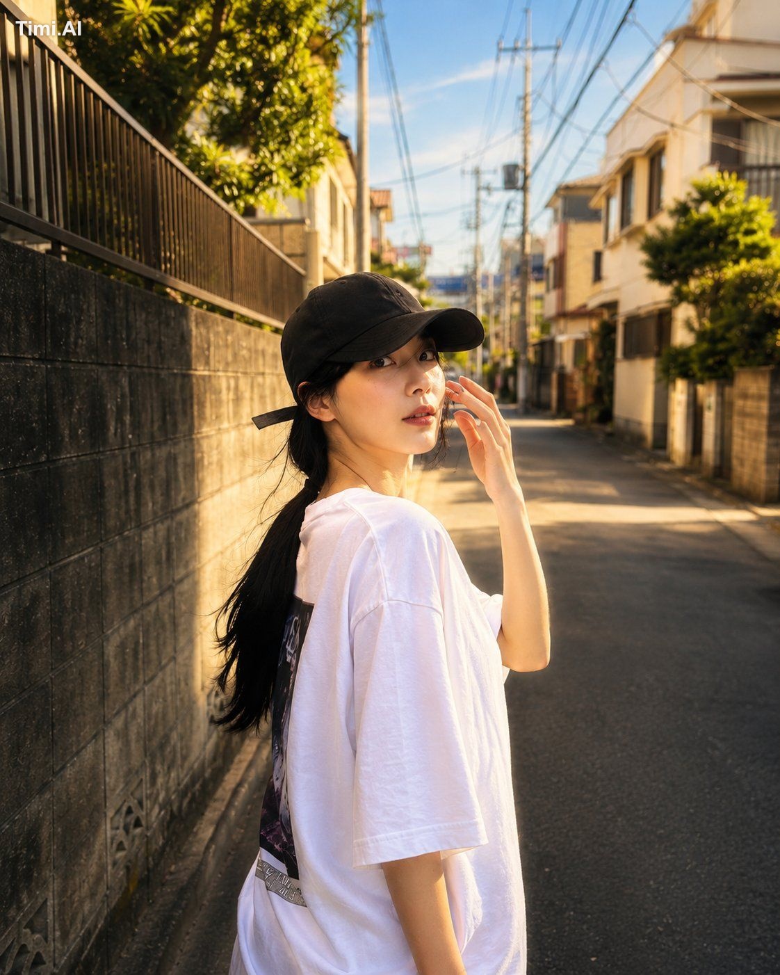A hyper-realistic candid street portrait of a beautiful young East Asia… 1