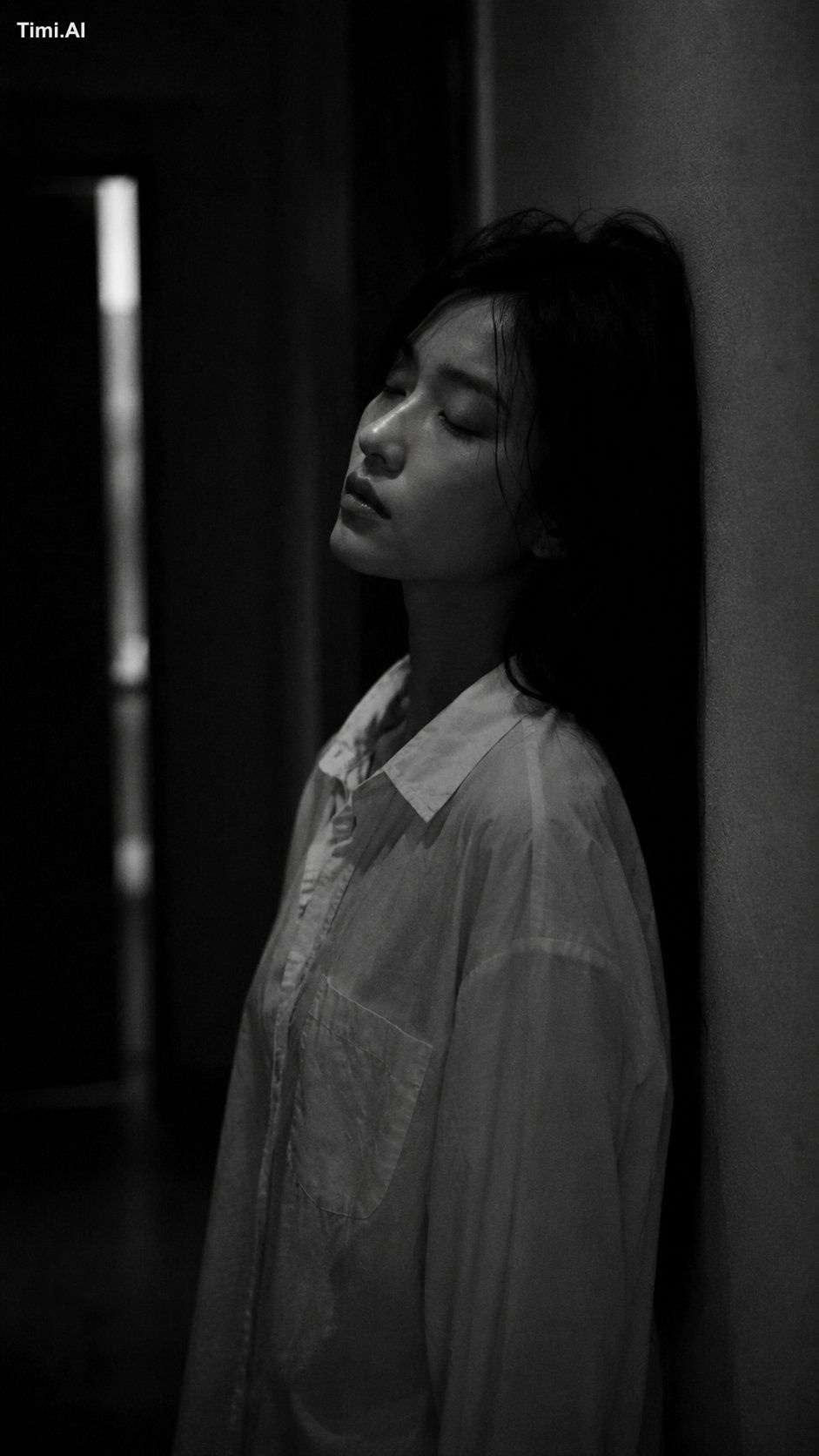 Close-up portrait, 85mm f/1.8, a young East Asian woman in her early 20… 2