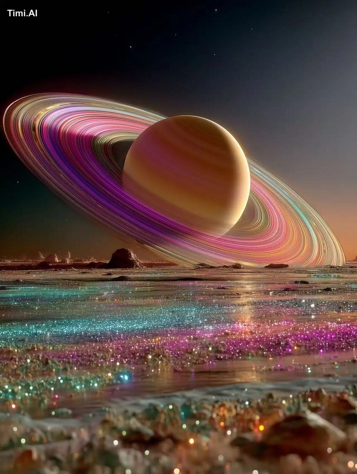 A stunning and grand image of an enigmatic planet encompassed by swirli…