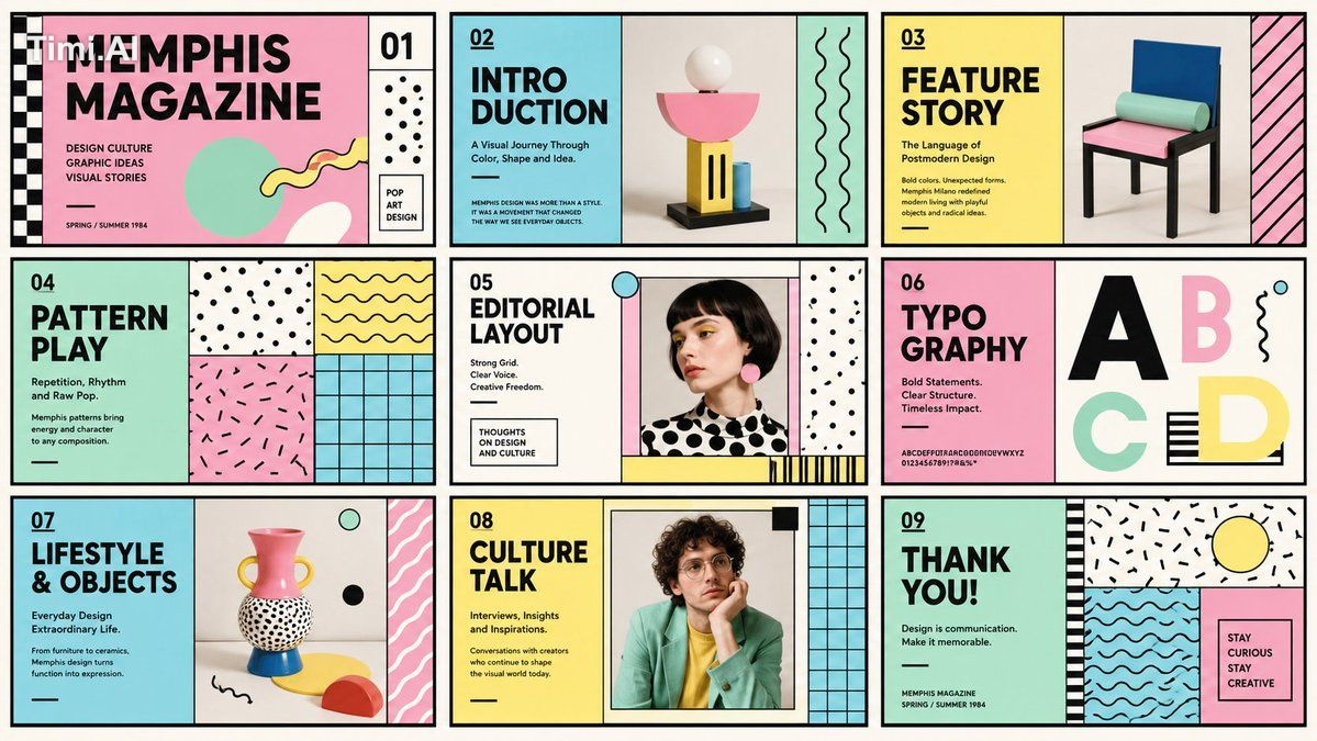 170: Design Style: Name: "Editorial Memphis" Concept: > Instagram Edito… 3