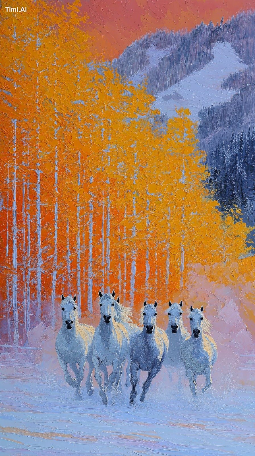 A classic artists pallet knife high textured painting of a group of whi…