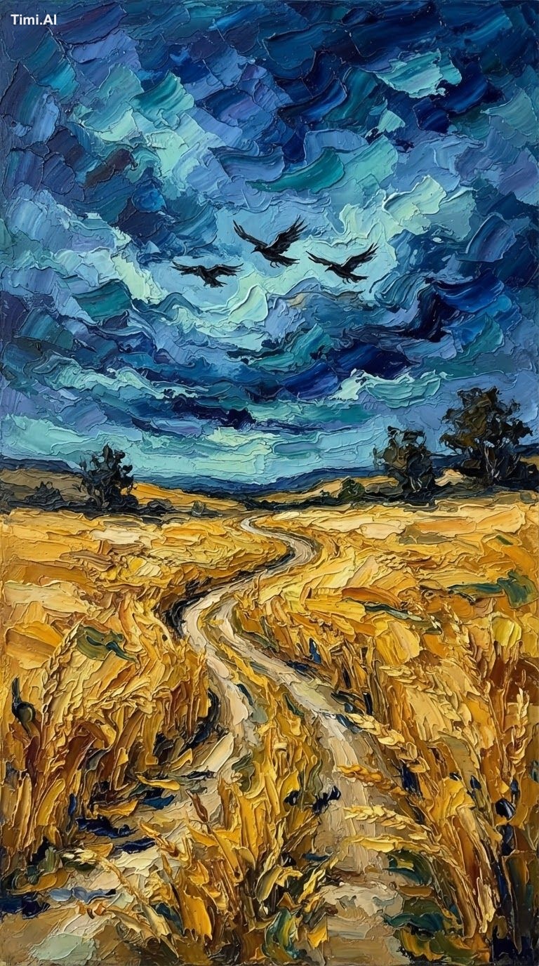 Nano Banana 2 Lite Impasto oil painting of a golden wheat field beneath…