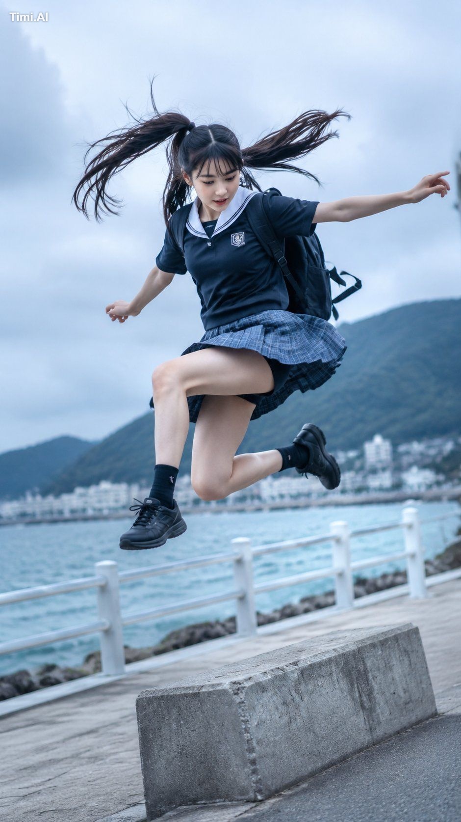 [Scene]: mountain station / coastal walkway / campus bridge [Uniform]: … 2
