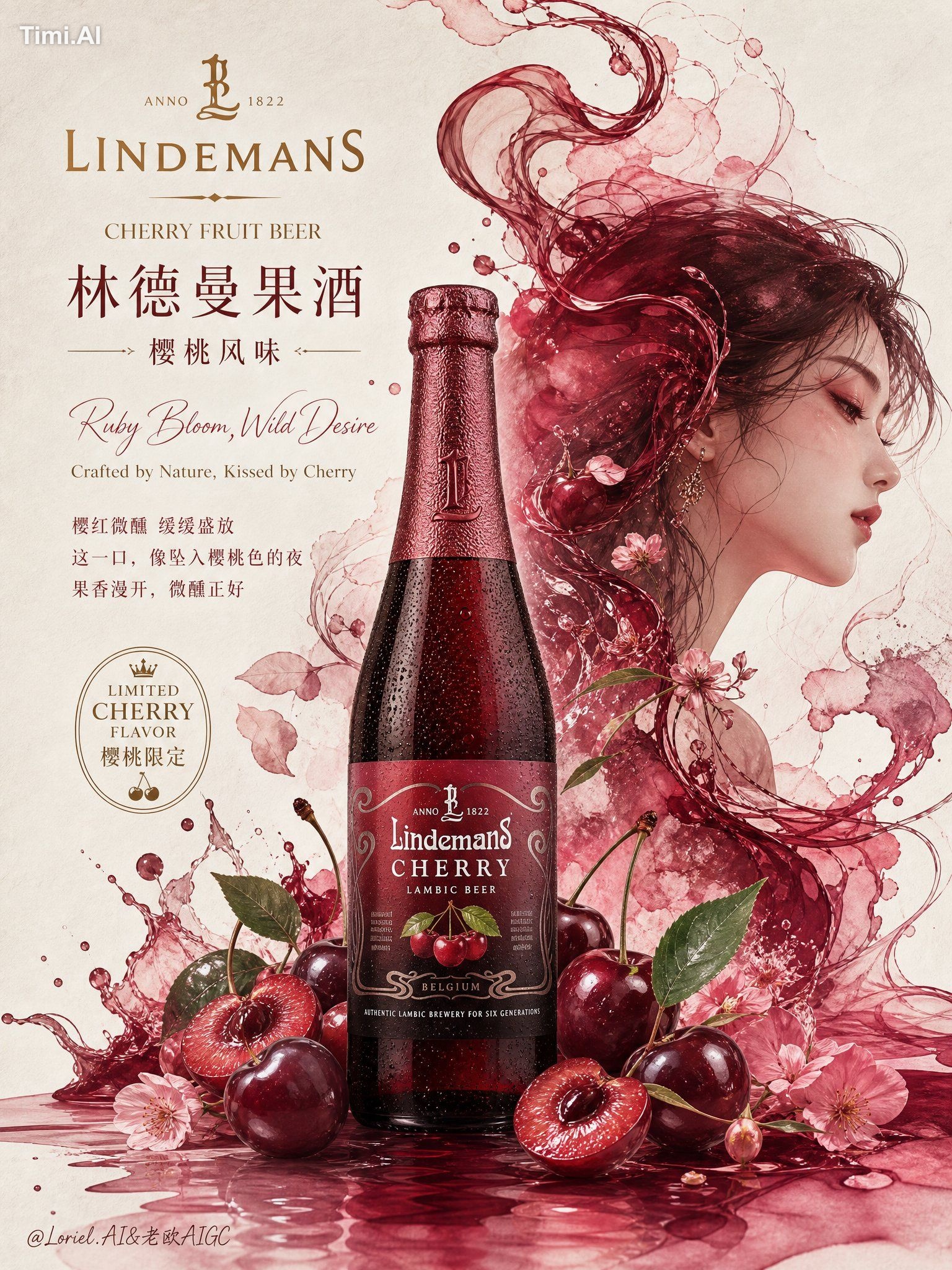 cheap fruity beer ad, cartoon strawberry style, childish illustration, … 1