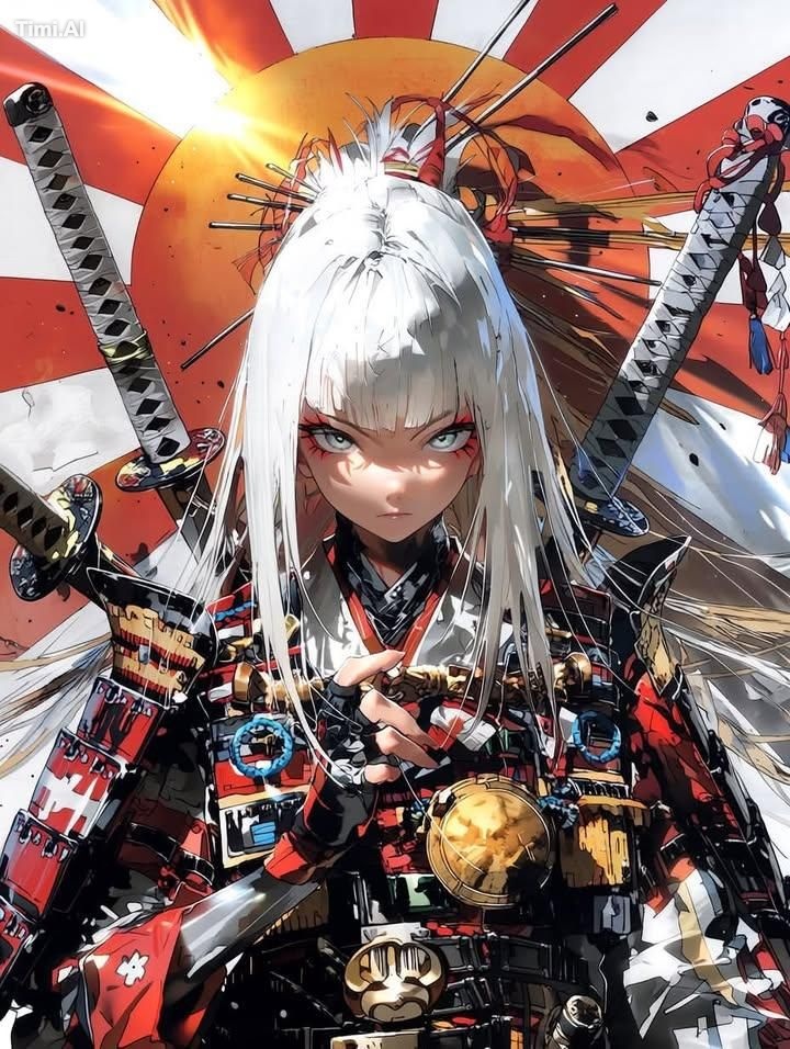 masterpiece, best quality, ultra-detailed anime illustration, fierce sa…