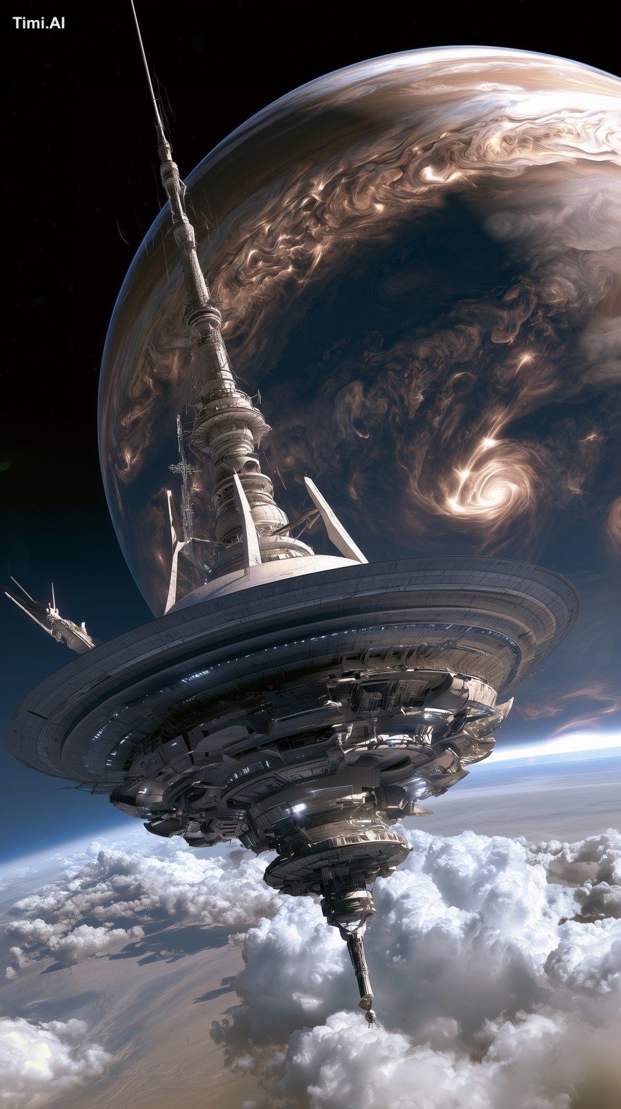massive Voyager 1 spacecraft dominating the foreground, heroic foregrou…