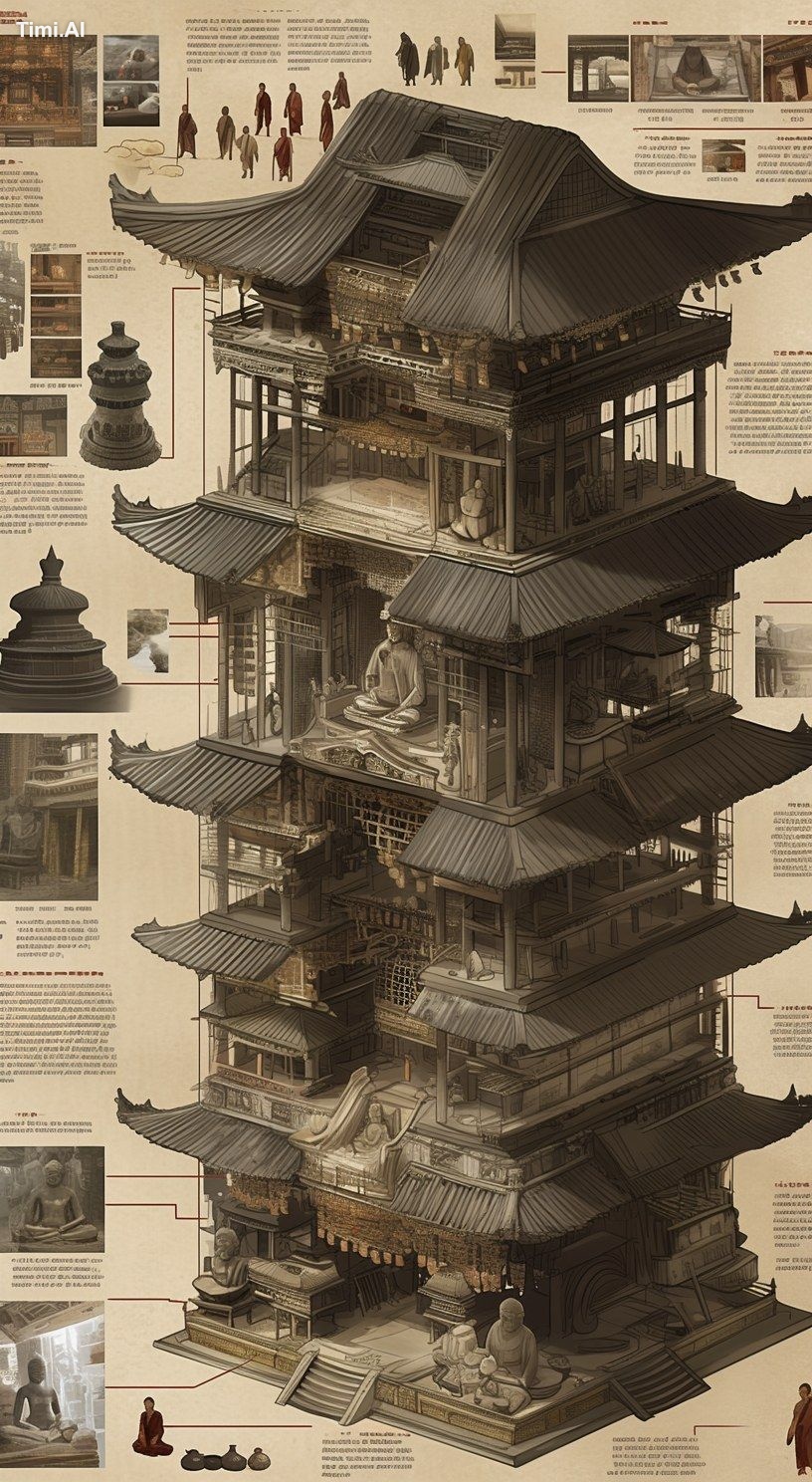The ancient Chinese architectural structure of the Temple building has …
