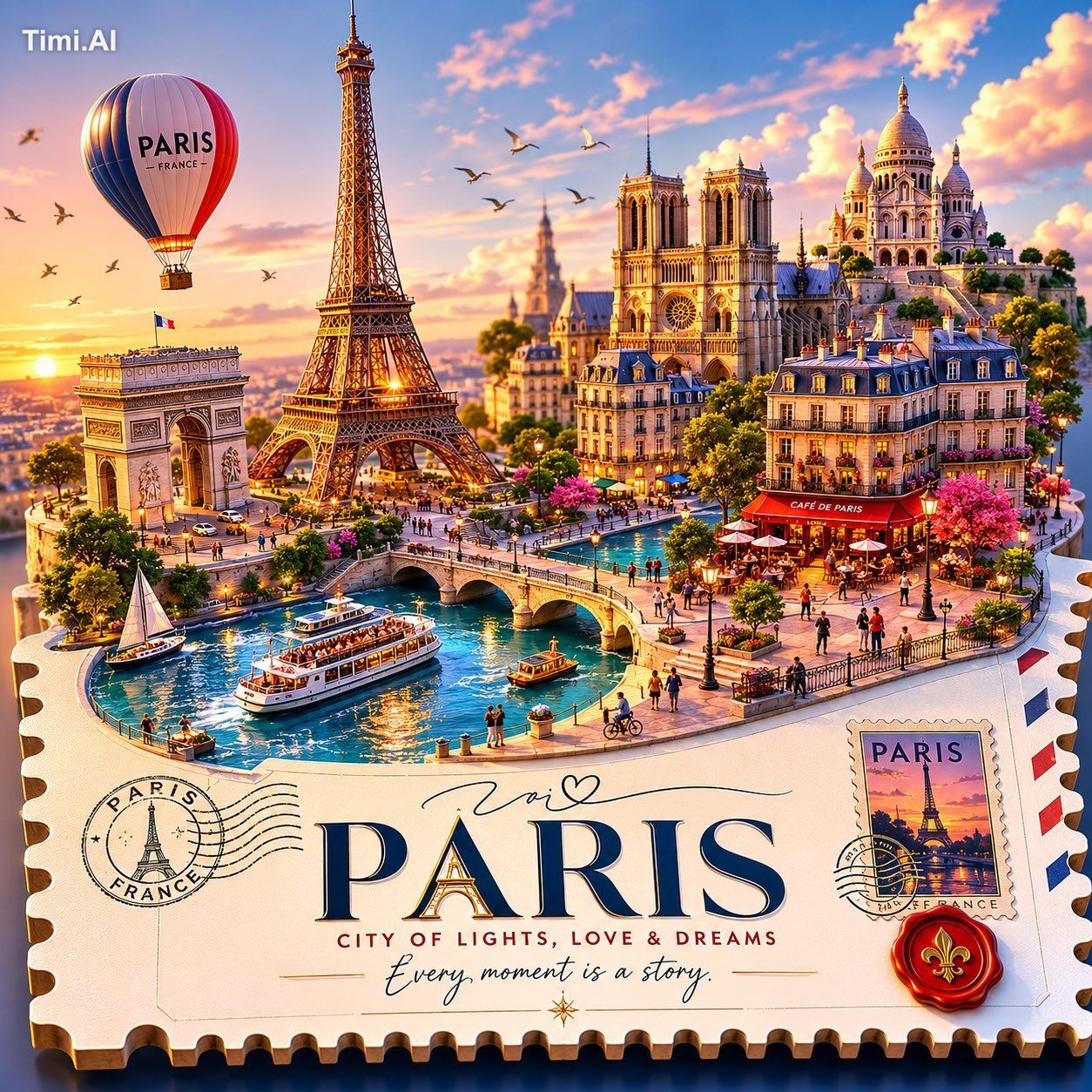 Create a premium stylized 3D isometric travel poster of [LOCATION NAME]…