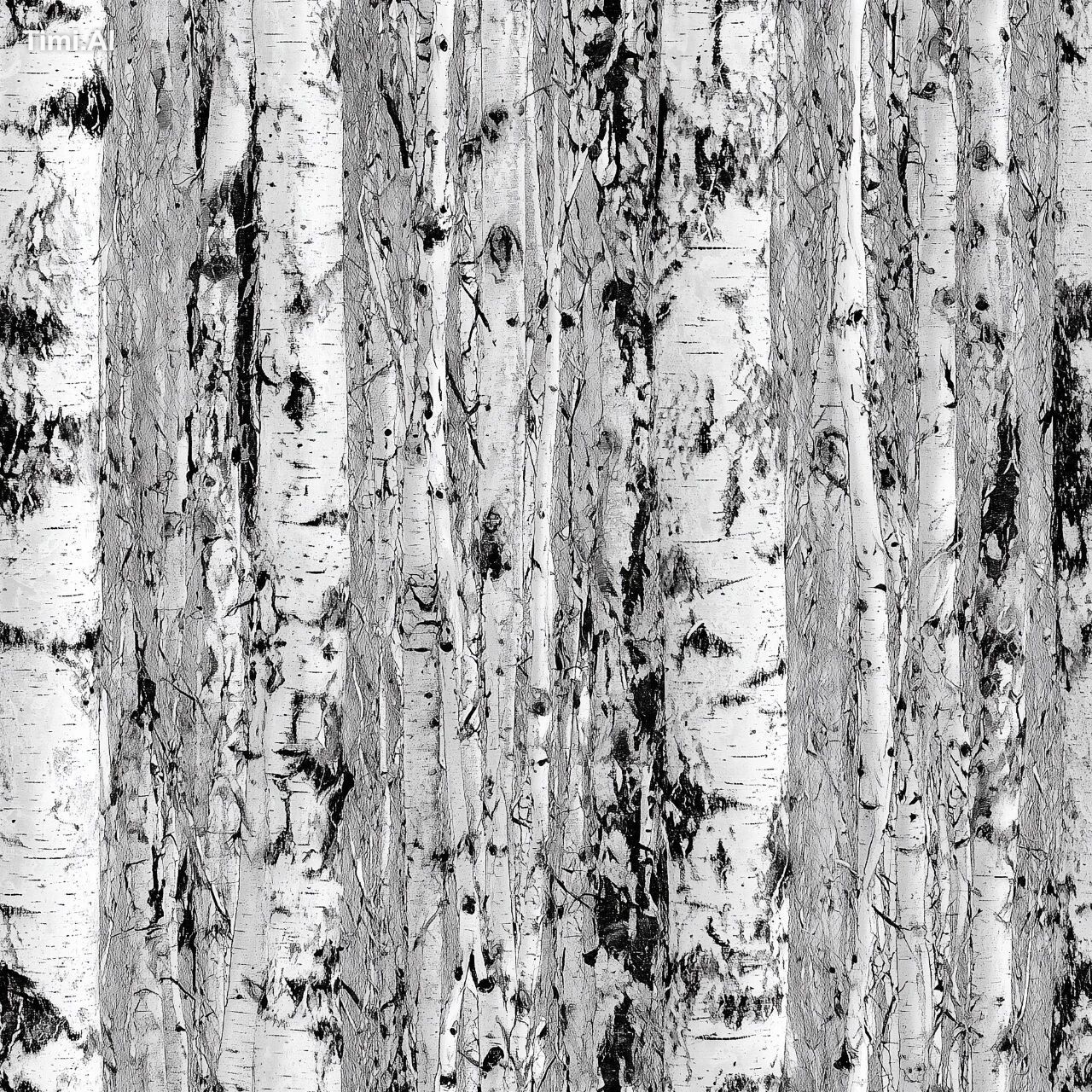 aspen bark black and white. The image fades into black at the edges. --…