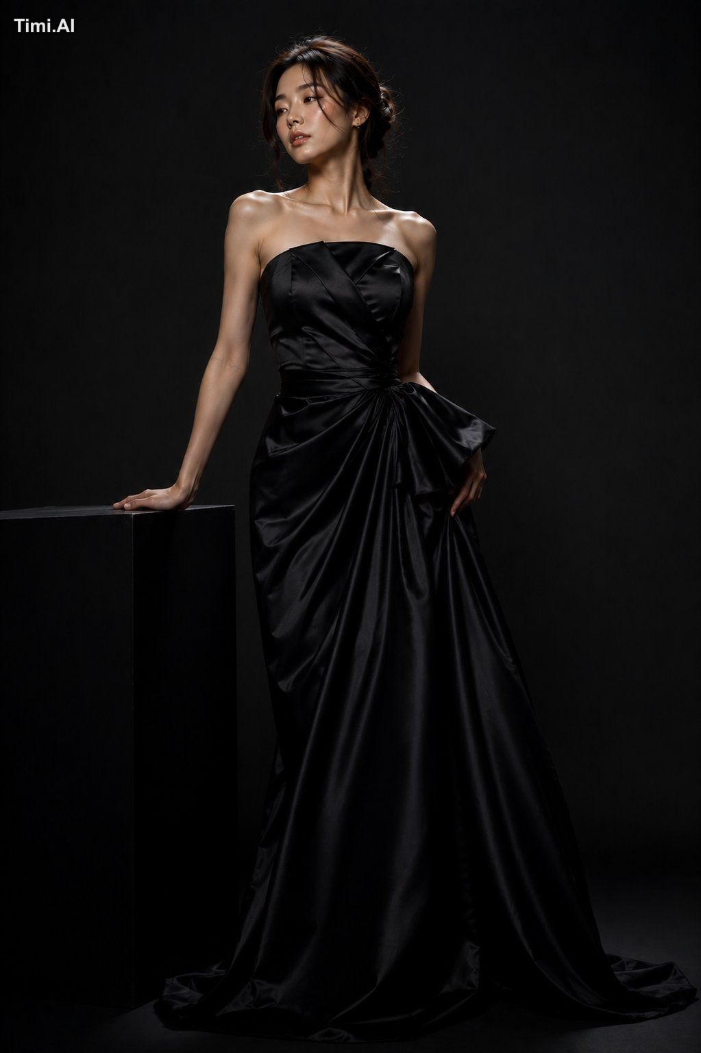 A stunning young Korean woman in a high-end fashion studio photoshoot, … 3