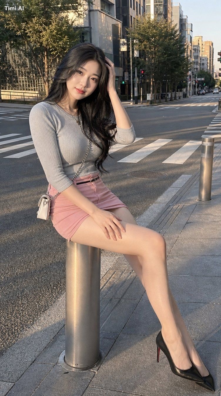 27歳の優しい東アジア系美女、上品で可愛らしい顔立ち、滑らかで自然な毛穴のある肌、黒のロングヘアに柔らかいウェーブ、ナチュラルメイクにピンクの…