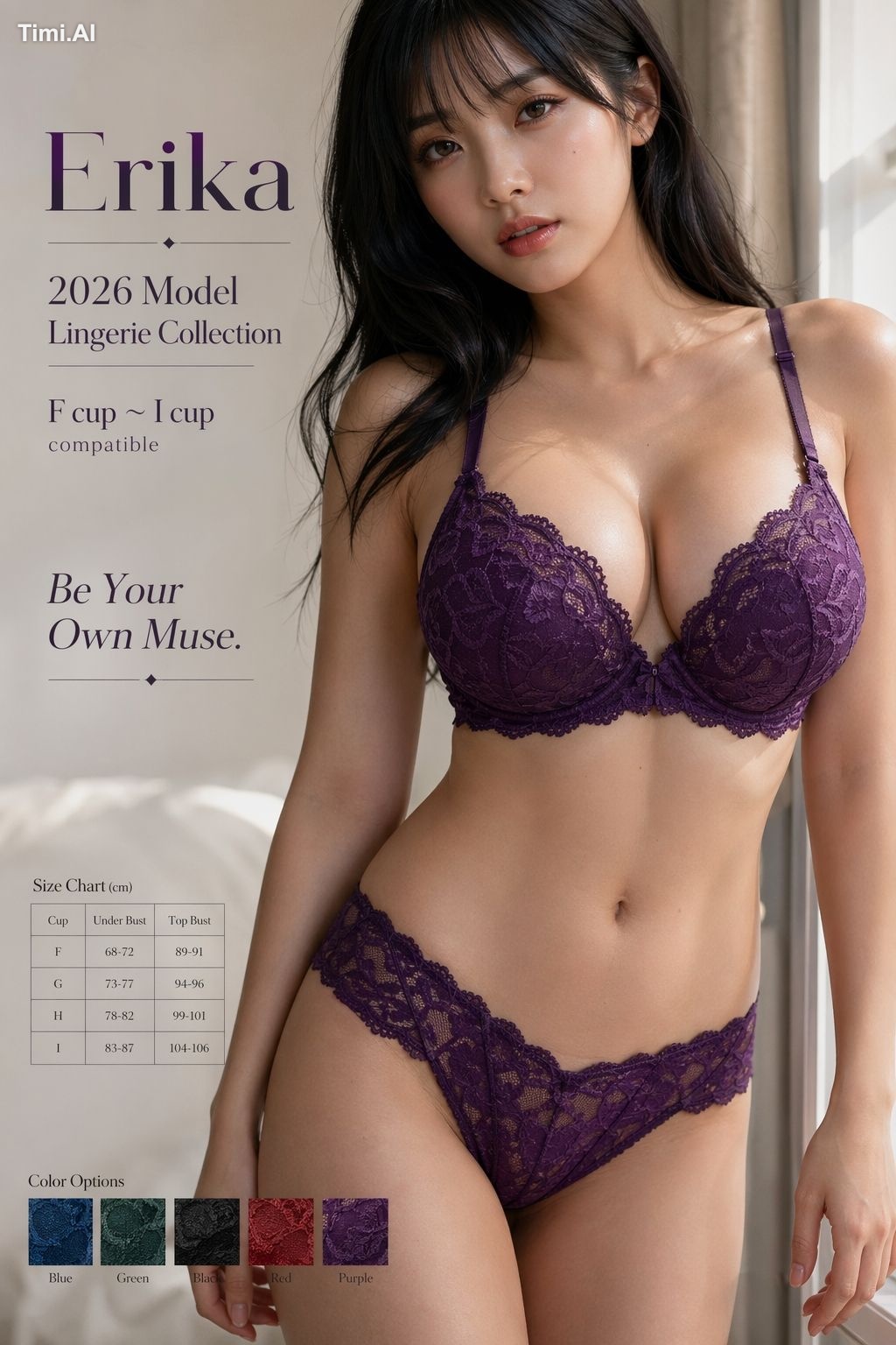 A high-end lingerie advertisement poster featuring a beautiful D cup Ja… 1
