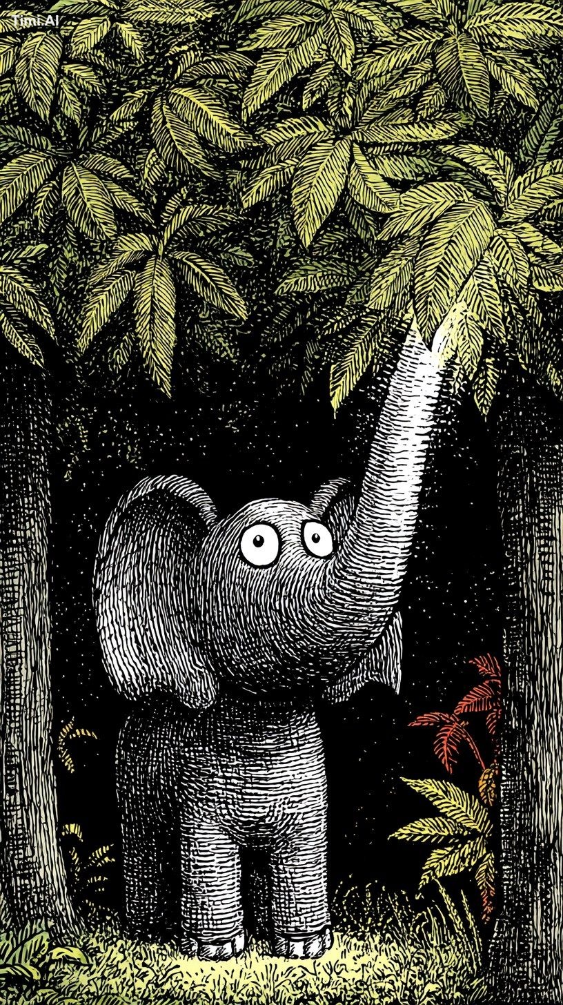 https://s.mj.run/zdOSM7OCaec A young elephant, now with a long, majesti…