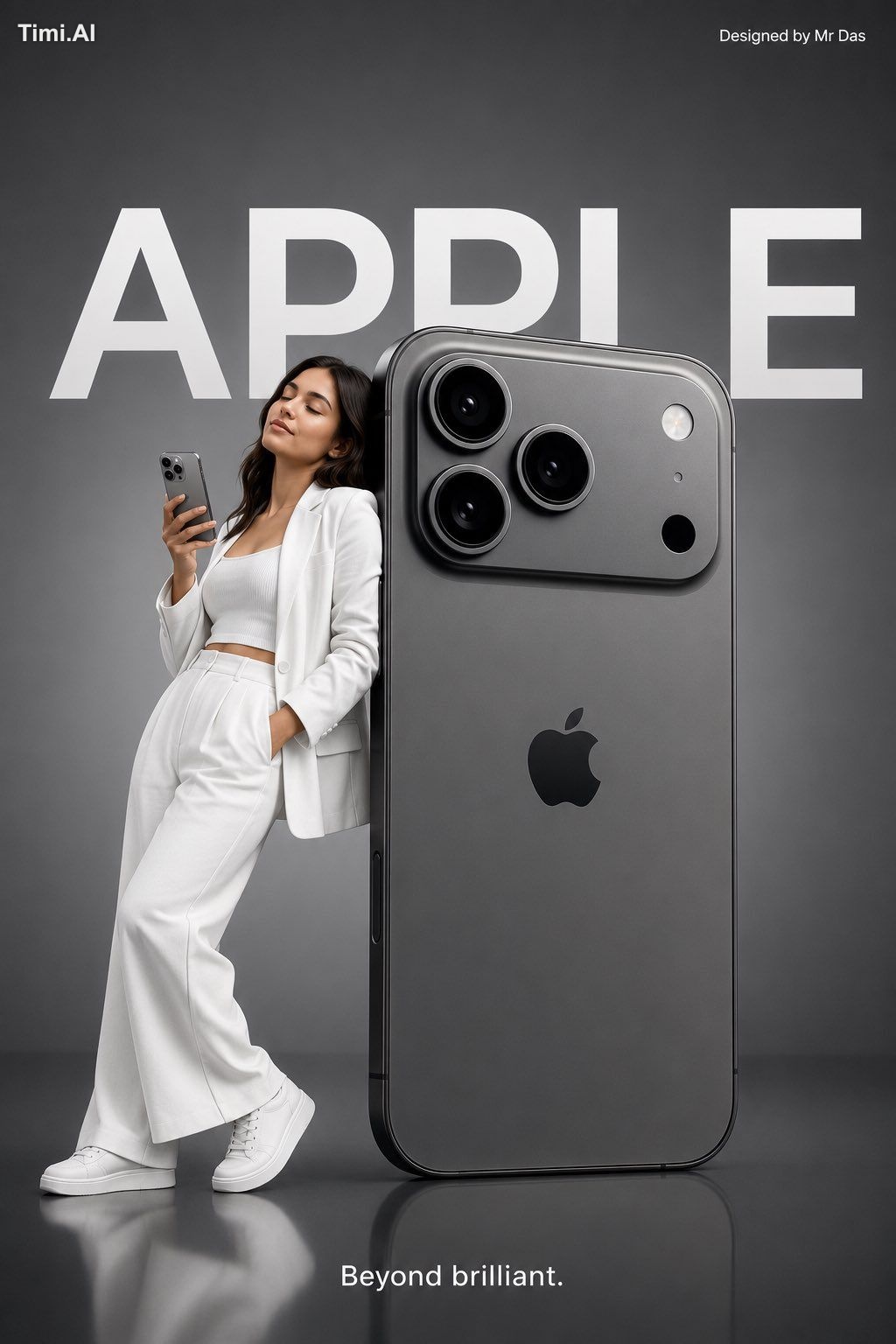 Minimalist commercial advertisement featuring an oversized [PRODUCT], u…