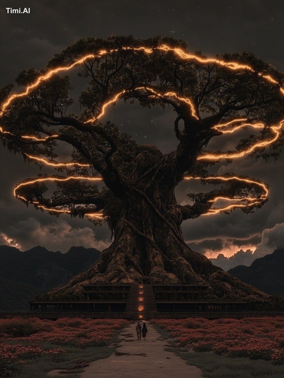 Immerse yourself in a breathtaking grove where ancient trees intertwine…