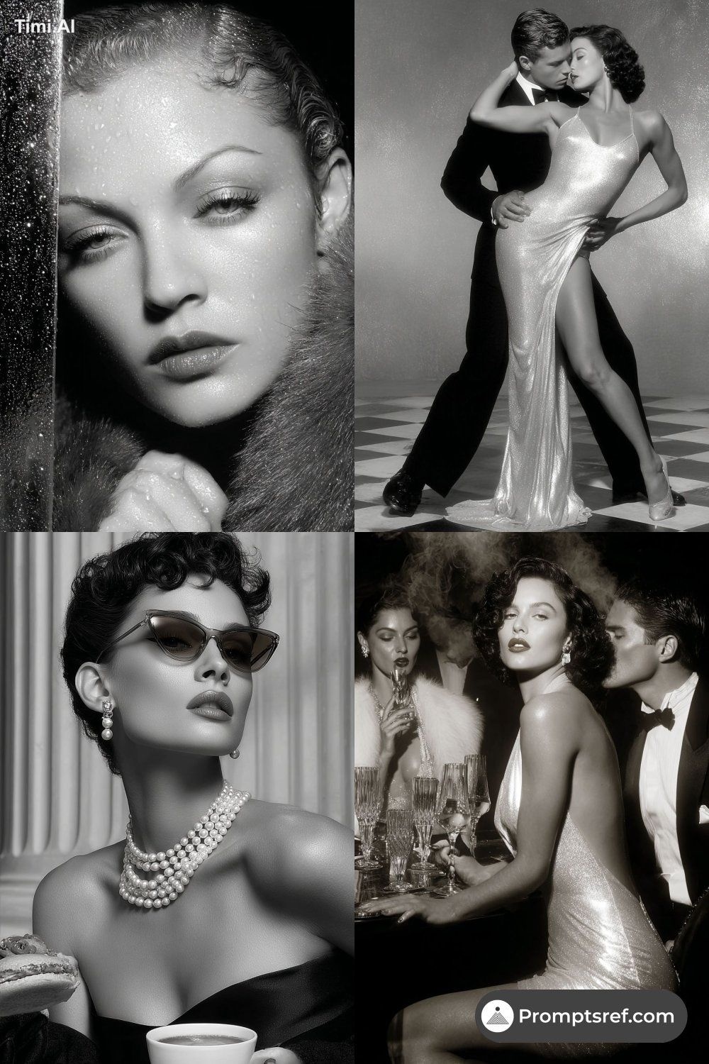 * **Core Style Words:** Film noir style, 1950s vogue photography, gelat…