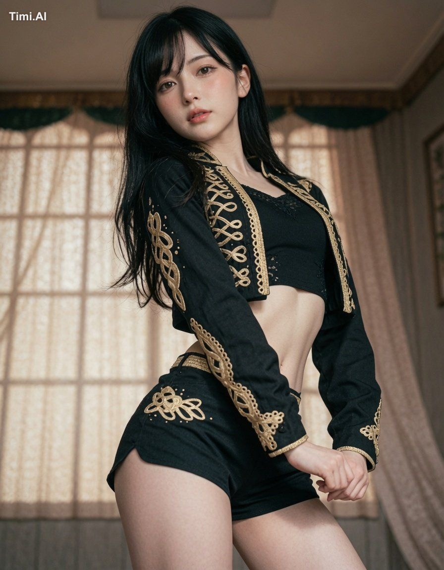 A stunning 22-year-old East Asian woman with flawless porcelain skin, s…