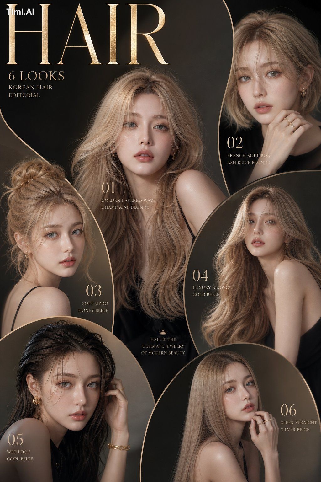 Ultra luxury cinematic hair editorial campaign poster, premium haute co… 1