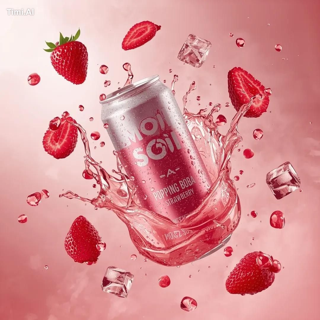 Ultra-realistic commercial beverage advertising shot of a tall aluminum…