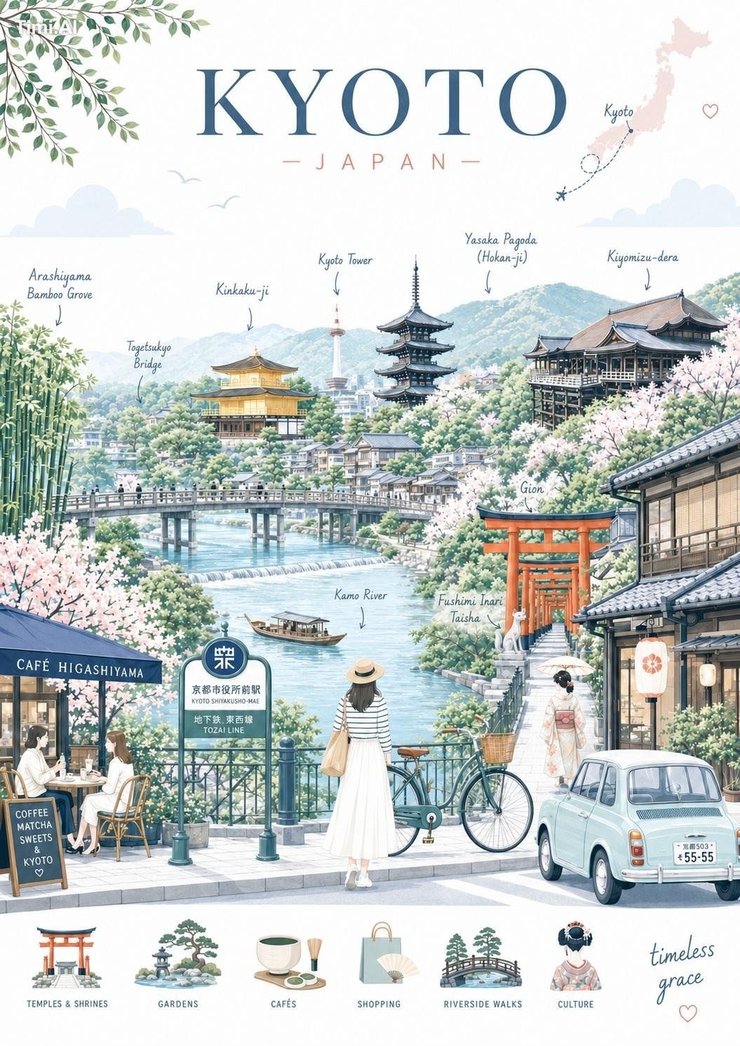 Create a sophisticated premium travel illustration of **[LOCATION]** in… 2