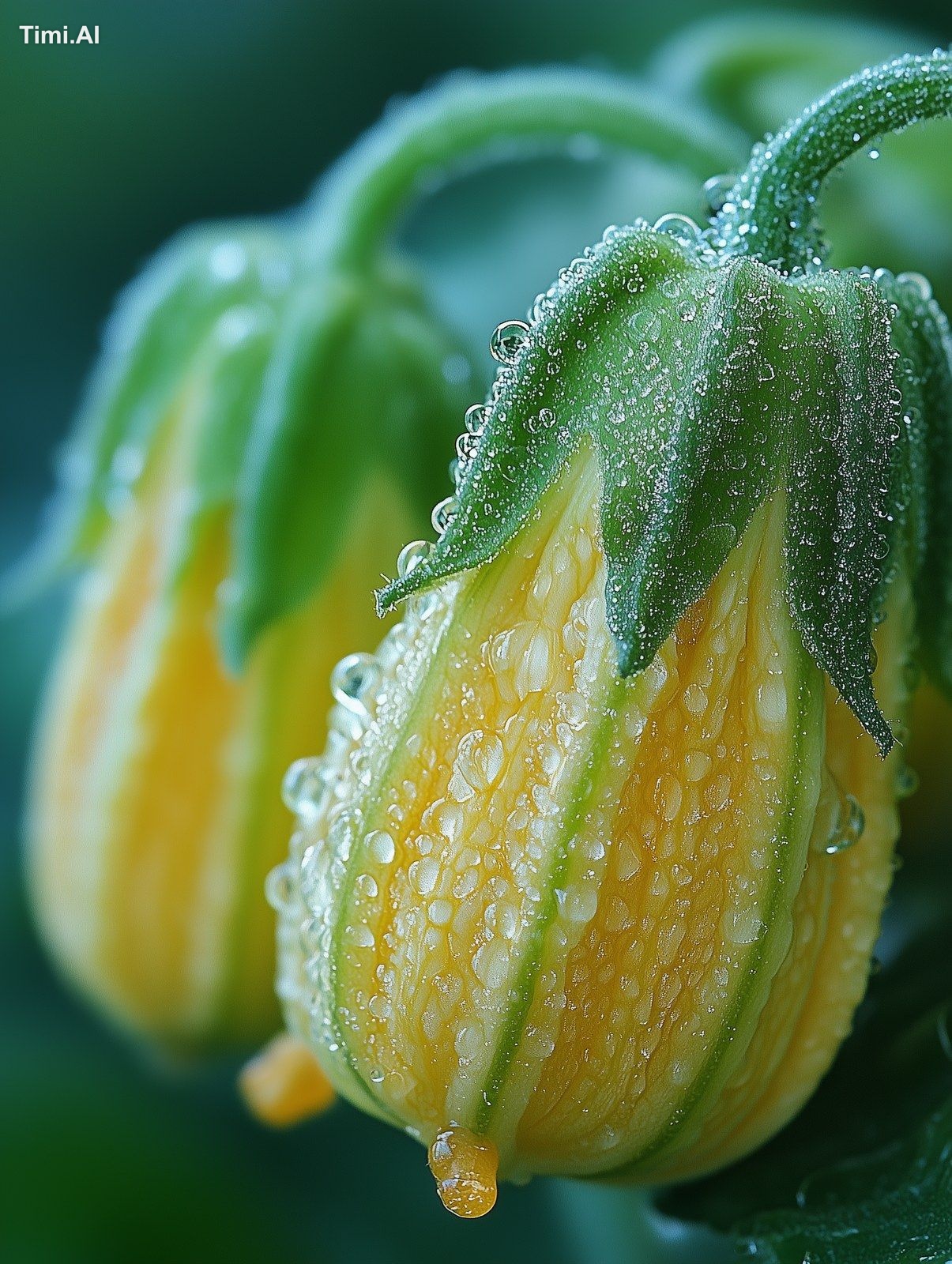 macrophotography, pinterest inspired, green color Zucchini --ar 3:4 --s…