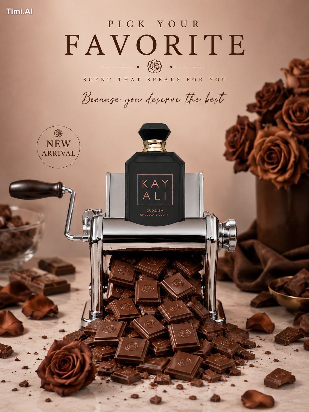 Create an ultra-realistic premium luxury commercial fragrance advertise…